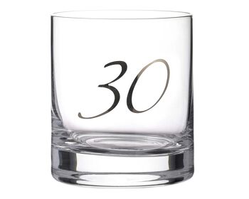 Gobelet en cristal sans plomb 30e platine en relief - verre simple