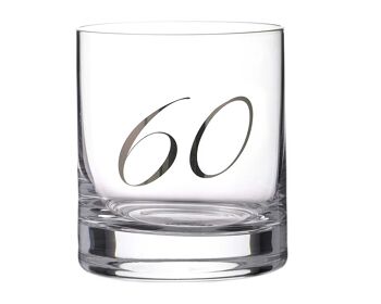 Gobelet en cristal sans plomb 60e en relief platine - verre simple