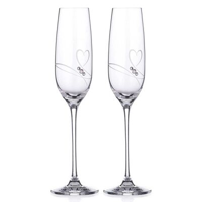 Romance Champagnerflöten aus Kristallglas - 2er-Set