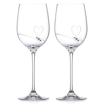 Bicchieri da vino bianco in cristallo romantico - Set di 2