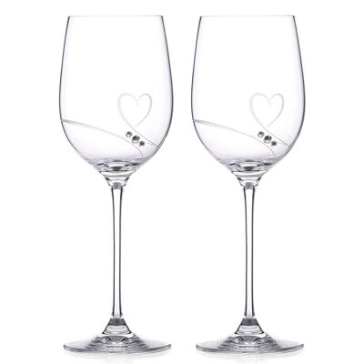 Bicchieri da vino rosso in cristallo romantico - Set di 2