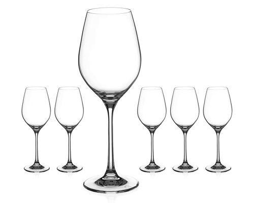 Rona Select Crystal White Wine Glasses – ‘celebration’ Collection - Set Of 6 Glasses