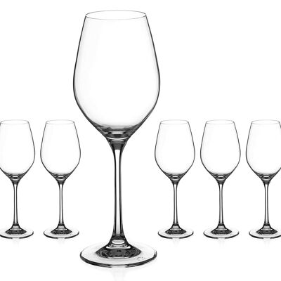 Rona Select Crystal White Wine Glasses – ‘celebration’ Collection - Set Of 6 Glasses