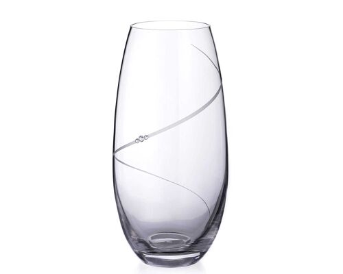 Silhouette 25 Cm Crystal Barrel Vase With Swarovski Crystal Elements