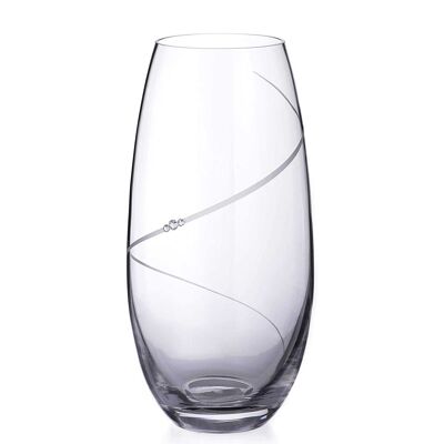 Vase tonneau en cristal Silhouette 25 cm avec éléments en cristal Swarovski