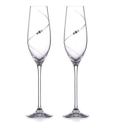 Flûtes à Champagne Silhouette Ornées De Cristaux Swarovski - Lot De 2