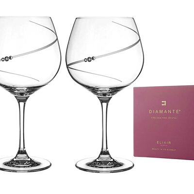 Silhouette Crystal Gin Glasses Adorned With Swarovski Crystals - Set Of 2