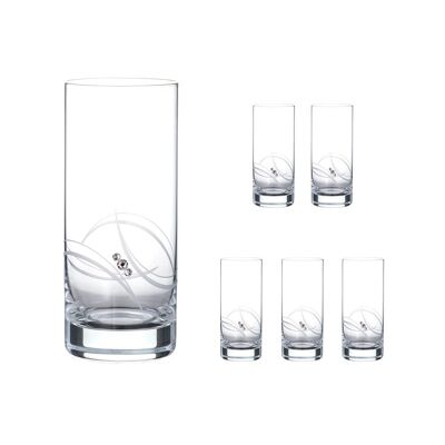 Seis vasos altos Atlantis, adornados con cristales de Swarovski®