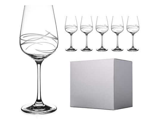 Six Fantasy White Or Rosé Wine Glasses