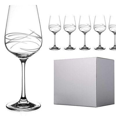 Six Verres à Vin Blanc Ou Rosé Fantaisie