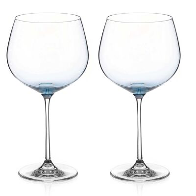 Himmelblaue, ombrefarbene Gin-Gläser – 2er-Set