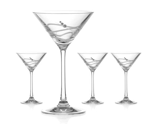Soho Martini Glasses Adorned With Swarovski Crystals - Set Of 4