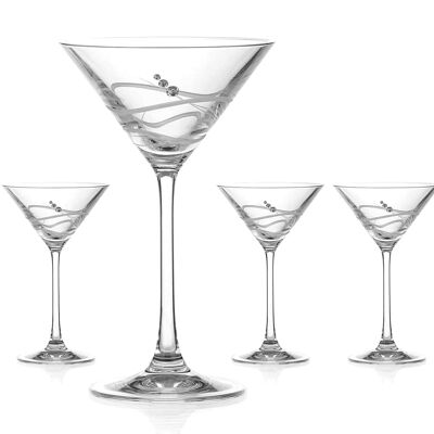 Soho Martini Glasses Adorned With Swarovski Crystals - Set Of 4