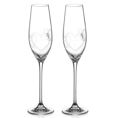 String Of Love Crystal Champagne Flutes - Set Of 2