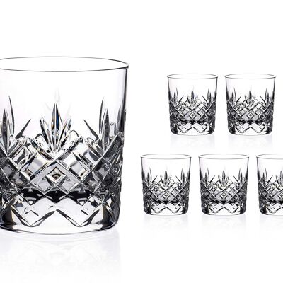 Symphony Whisky Tumbler Glass 24% Lead Crystal With Traditional Design - Set Of 6 In A Satin Lined Premium Gift Box