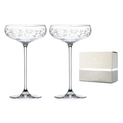 Two Arabesque Champagne Saucers