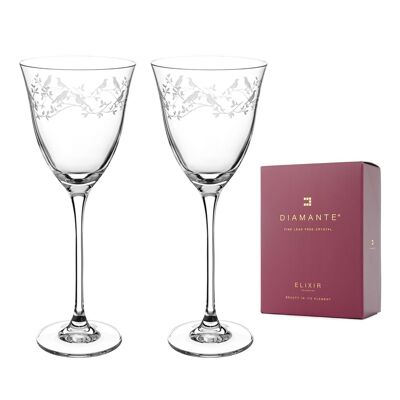 Two Serenity Red Wine Glasses