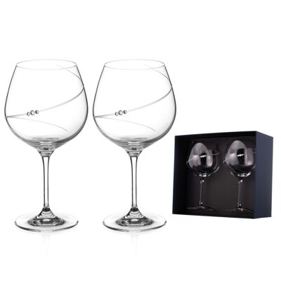 Zwei Silhouette Gin Copa Gläser mit Kristallen von Swarovski®