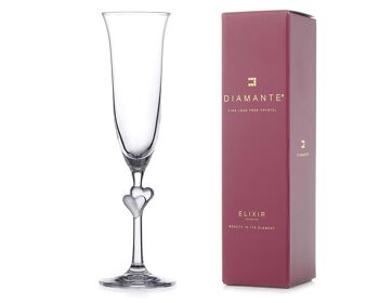 Valentine Heart Champagne Flûtes Prosecco Dans Une Boîte Cadeau Cristal Sans Plomb