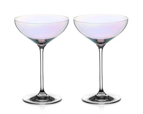 White Lustre Champagne Saucers - Set Of 2