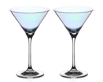 Verres à Cocktail Martini Lustre Blanc - Lot De 2
