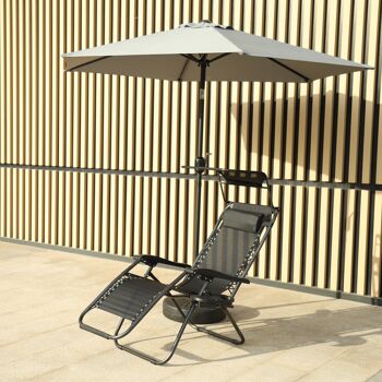 2 x Zero Gravity Fauteuil inclinable Lounge Sun Garden Deck Pliant Patio Canopy 11