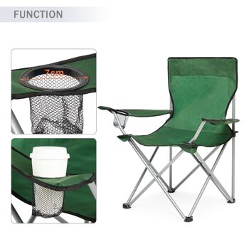 2 x chaise pliante de camping légère en plein air chaise de pêche portable vert 5
