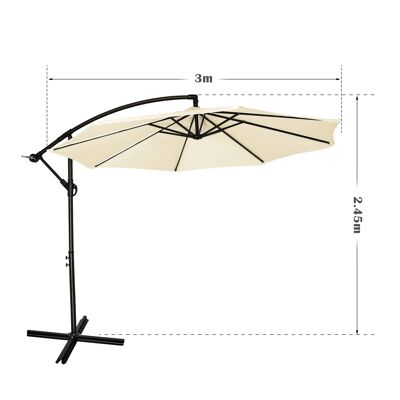 3M Garten-Bananen-Sonnenschirm-Sonnenschutz-Patio-hängender Regenschirm-Freischwinger im Freien