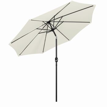 Parasol de 2,7 m, parasol de jardin, auvent extérieur, abat-jour inclinable avec manivelle, protection UV, convient pour l'extérieur, le jardin, la terrasse, la plage, beige 3