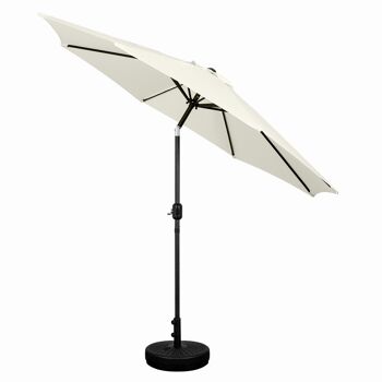 Parasol de 2,7 m, parasol de jardin, auvent extérieur, abat-jour inclinable avec manivelle, protection UV, convient pour l'extérieur, le jardin, la terrasse, la plage, beige 4