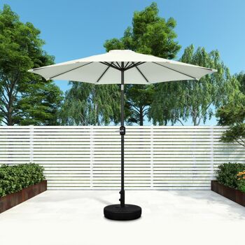 Parasol de 2,7 m, parasol de jardin, auvent extérieur, abat-jour inclinable avec manivelle, protection UV, convient pour l'extérieur, le jardin, la terrasse, la plage, beige 6