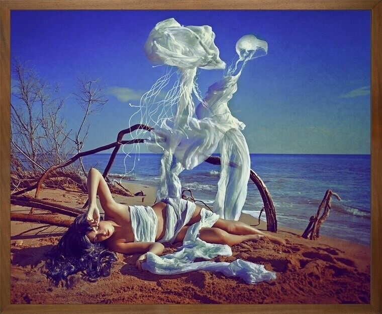 Al mattino si alzano Tela stampata con cornice - Grande