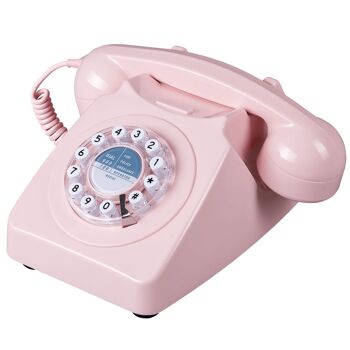 Téléphone rétro 746 en vieux rose 1