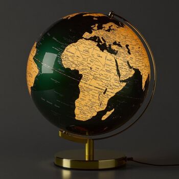 Globe Lumineux 12" - Vert Sapin & Laiton 2
