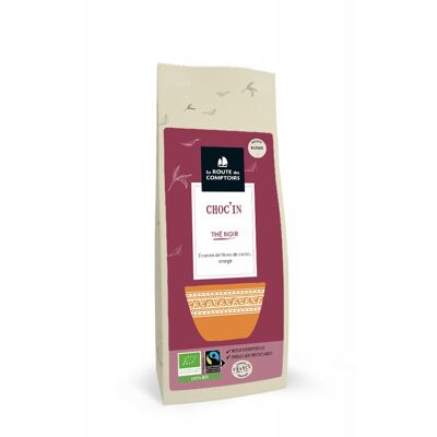 CHOC'IN Black Tea - Cocoa bean bark, orange - 100g bag