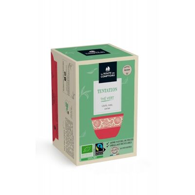 TENTATION Tè Verde - Rosa, litchi, ciliegia - Infusette fresche x 20