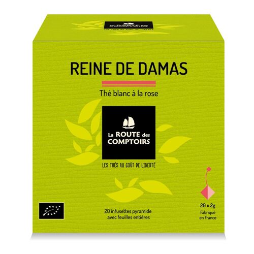REINE DE DAMAS - Thé blanc, pétales de rose - Infusettes Pyramide X 20