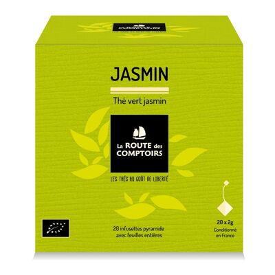 Thé Vert JASMIN - Thé vert aux fleurs de jasmin - Infusettes Pyramide X 20