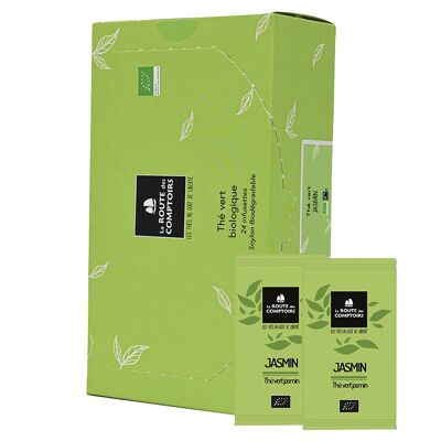 Tè verde JASMIN - Tè verde ai fiori di gelsomino - Dispenser da 24 pastiglie imbottite