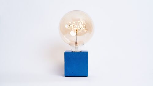 LAMPE HELLO - Béton Bleu Pétrole