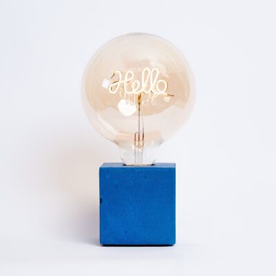 LAMPE HELLO - Béton Bleu Pétrole