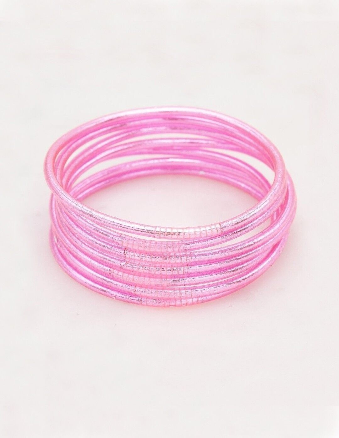 Raffinato braccialetto buddista senza mantra taglia M - rosa