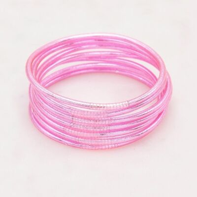 Brazalete budista fino sin mantra talla M - Rosa