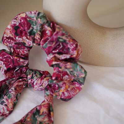 Scrunchie Marius de cinta de algodón con estampado floral