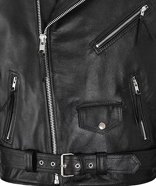 Mens Perfecto Leather Motorcycle Jacket Marlon Brando style
