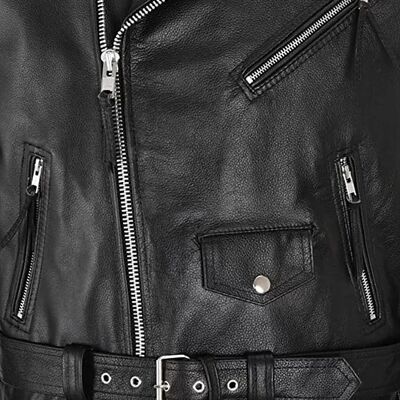 Mens Perfecto Leather Motorcycle Jacket Marlon Brando style