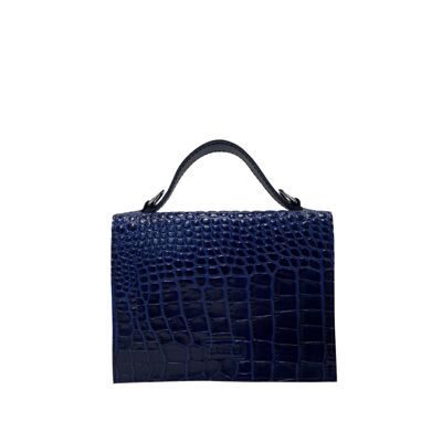 Handbag “Savory” medium – blue reptile
