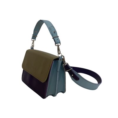 Handbag “Eucalyptus” – green/blue/purple
