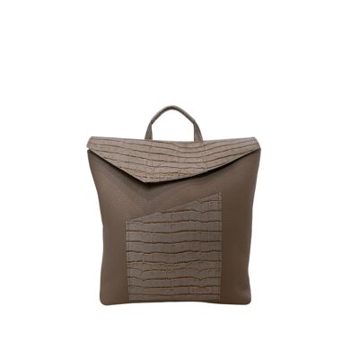 Backpack “Cardamom” small – creamy texturised/sandy reptile details
