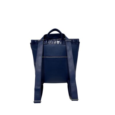 Backpack “Cardamom” small – blue/blue reptile